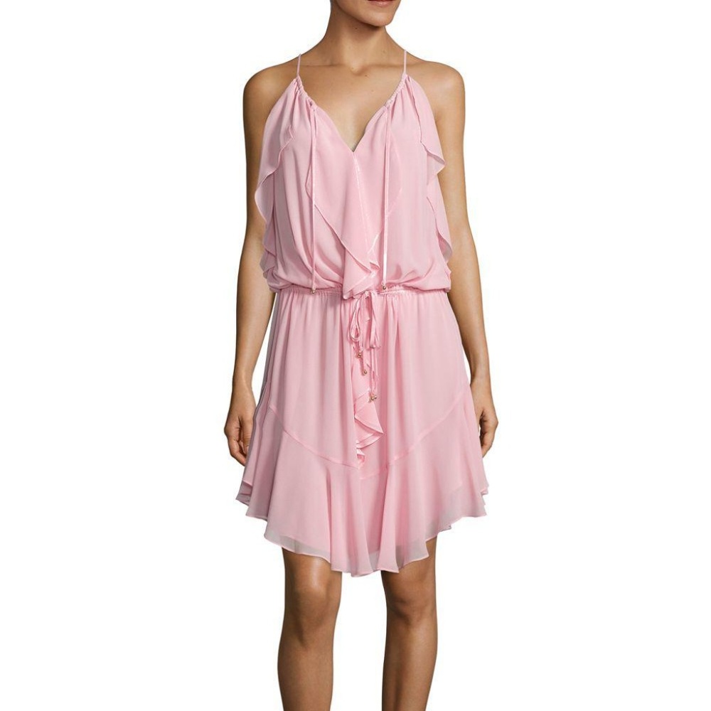 NWT Laundry by Shelli Segal Dreamy Pink Chiffon dress SZ 14